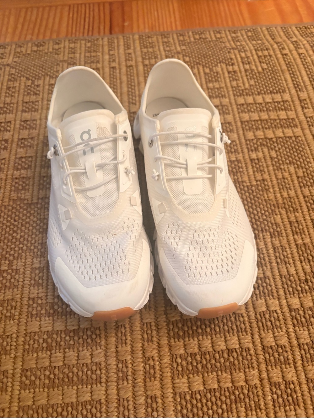On Running Women’s White Sneakers with Tan Accents